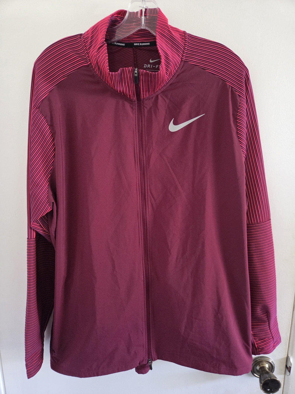 Nike Men's Maroon & Dri-FIT Full-Zip Runners Jacket